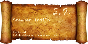 Stemper Irén névjegykártya